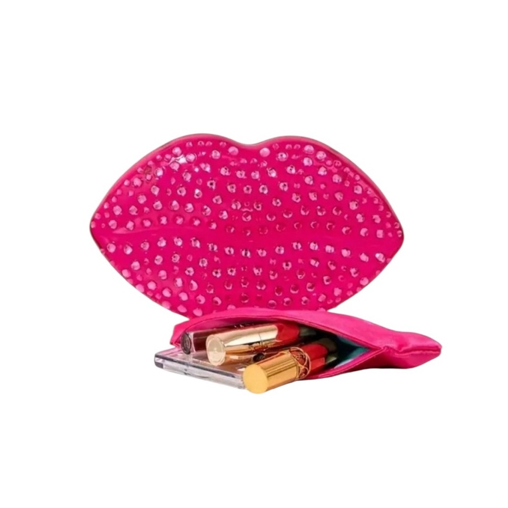 Rose Red Acrylic Lip Shaped Bag - Picture 6 of 8